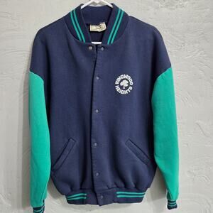 Vintage Australian Made Apparel Blue/Green Button Front Sweatshirt Size M